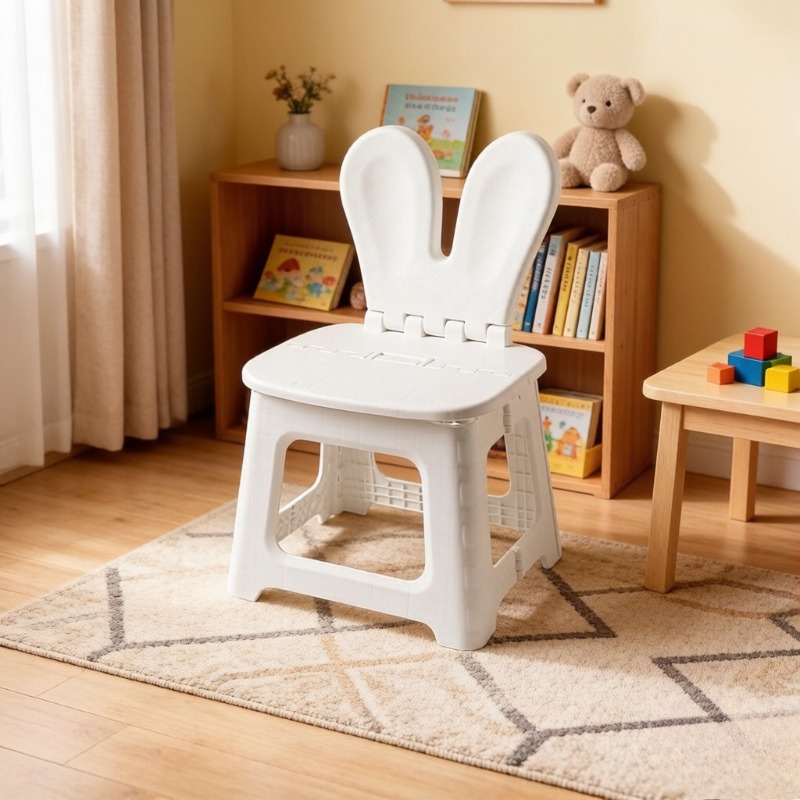 Kids Outdoor Folding Chair - 2 Stück verdickter faltbarer Kaninchen-Cartoon-Stuhl, tragbarer