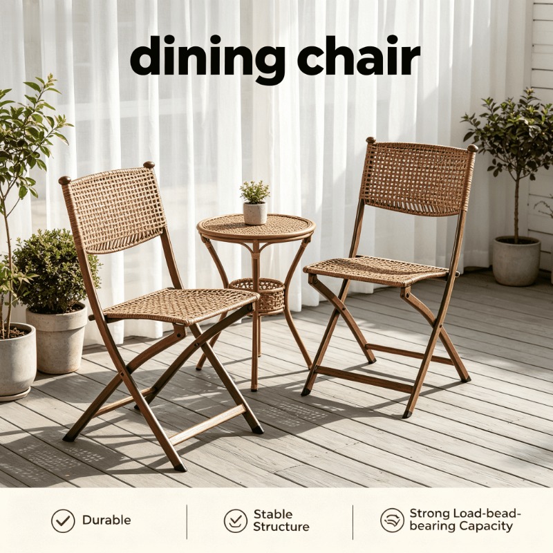 Kids Outdoor Folding Chair - Tragbarer Klappbarer Rattan-Esszimmerstuhl Leichter Zusammenklappbarer Langlebiger