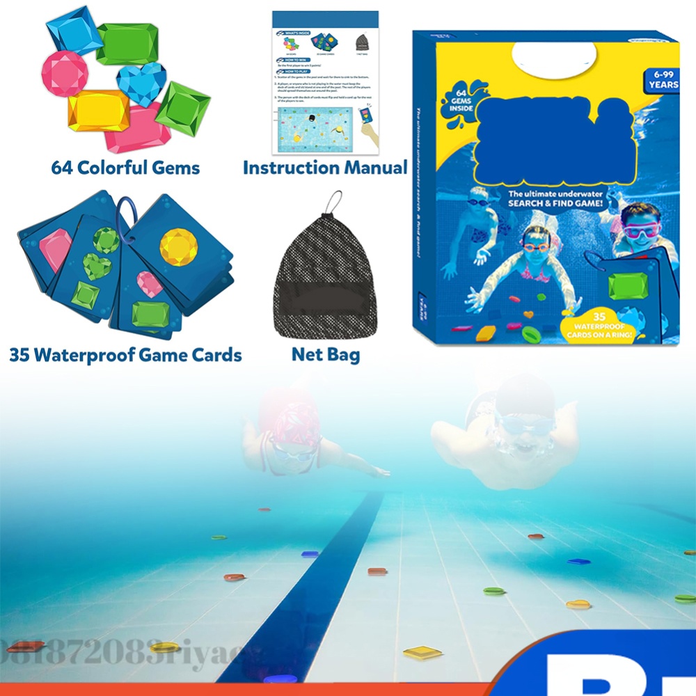 Kids Outdoor Learning Activities - Skillmatics Pool-Spielzeug & 64 Farbige Unterwasser-Edelsteine