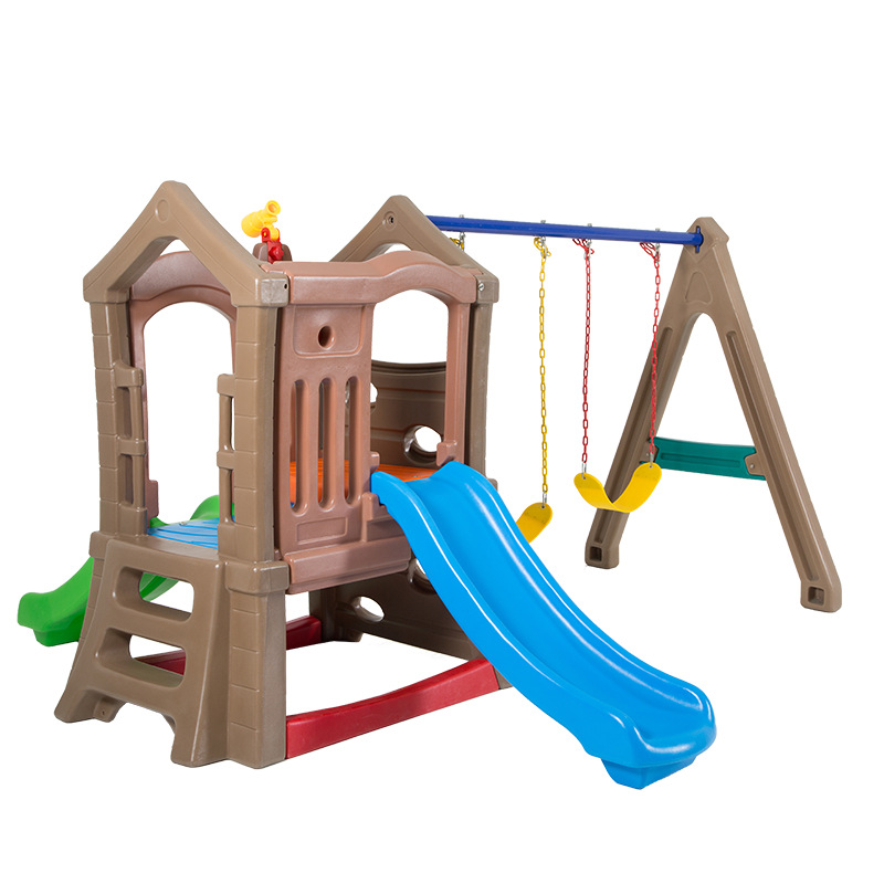 Kids Outdoor Swing And Slide - Hochwertige Kinder Indoor/Outdoor Kunststoff Doppelrutsche Spielplatz