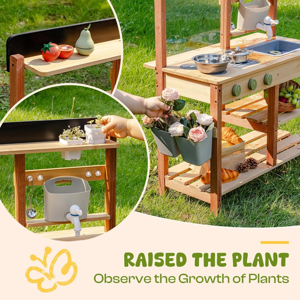 Kids Outdoor Sink - US-Versand: Holz-Schlammküche für Kinder – Outdoor-Spielset