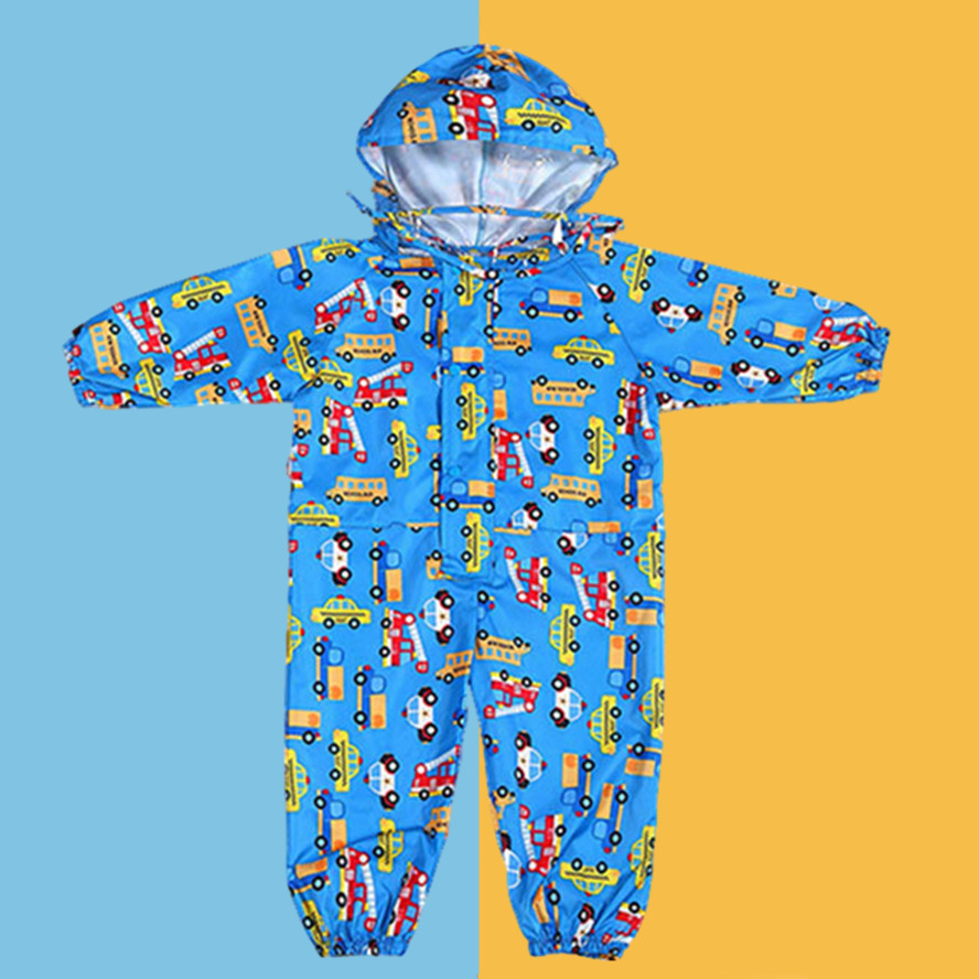 Kids Outdoor Overalls - Kinder-Regenanzug Overall Modisches Vollprint-Design Outdoor Kinder-Regenhose