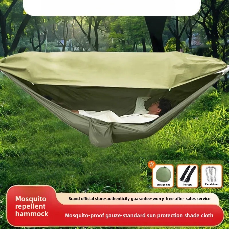 Kids Outdoor Hammock Swing - Netzhängematte mit Moskitonetz und Roll-Over-Design für