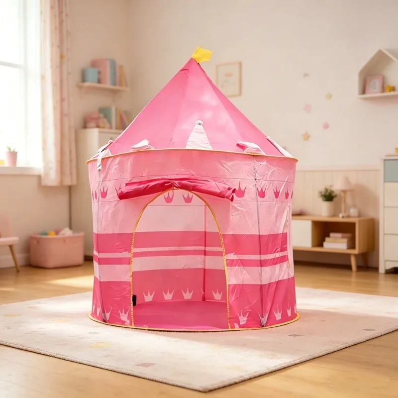Kids Outdoor Wendy House - Faltbares Kinder-Spielhaus Camping-Zelte Tragbares Schloss Rosa