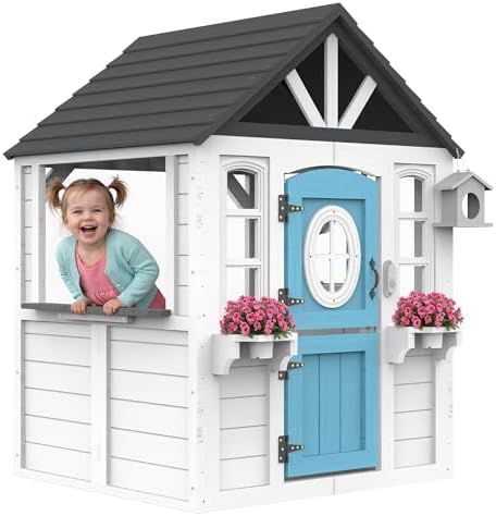 Kids Outdoor Sink - Holz-Spielhaus für Kinder mit Küchenspüle, Briefkasten