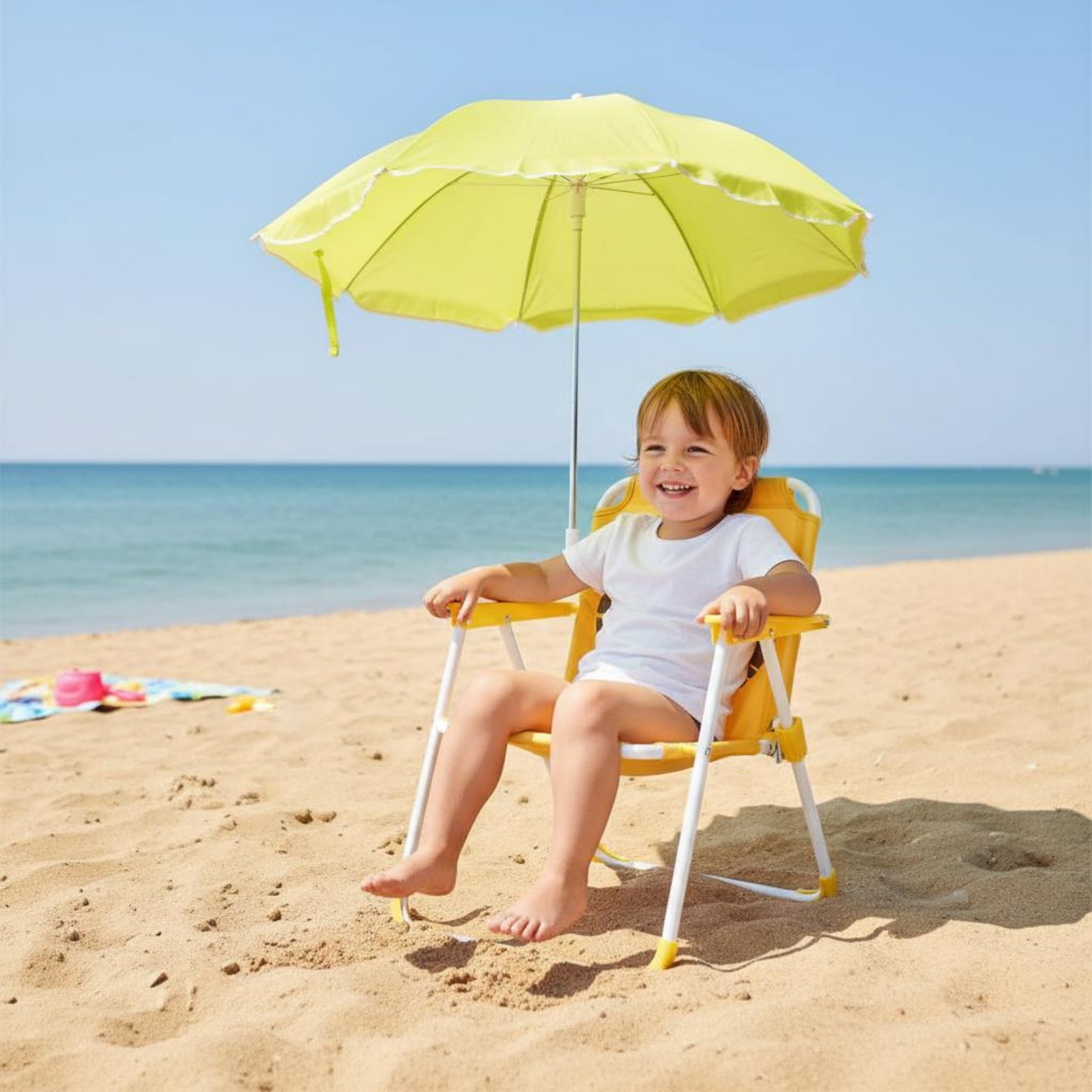 Kids Outdoor Folding Chair - Tragbarer Kinderstuhl mit Sonnenschutz Leichter Kinder-Strandstuhl