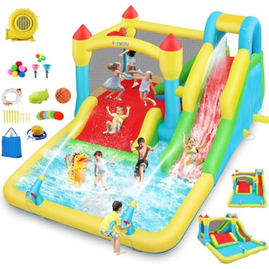 Aufblasbare Wasser-Hüpfburg fü – Kids Outdoor House With Slide Bewertung und Preis