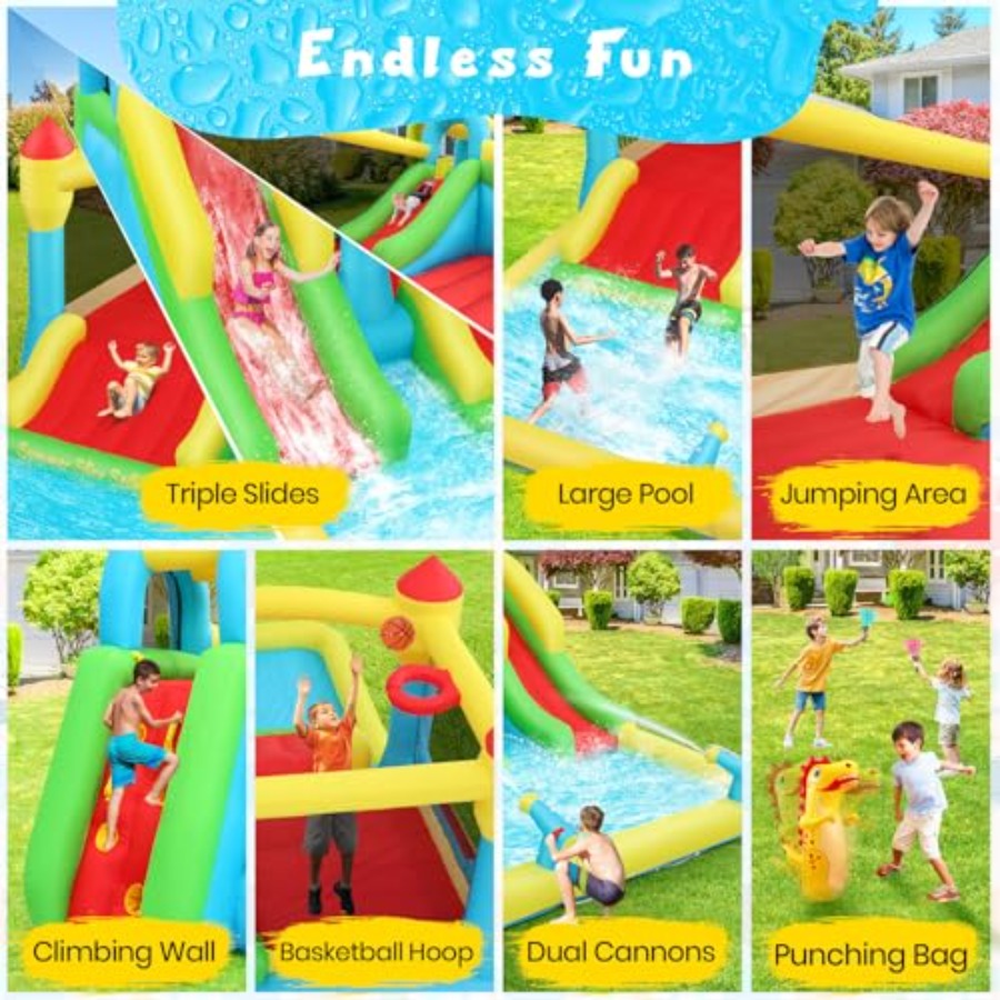 Aufblasbare Wasser-Hüpfburg fü – Kids Outdoor House With Slide Bewertung und Preis