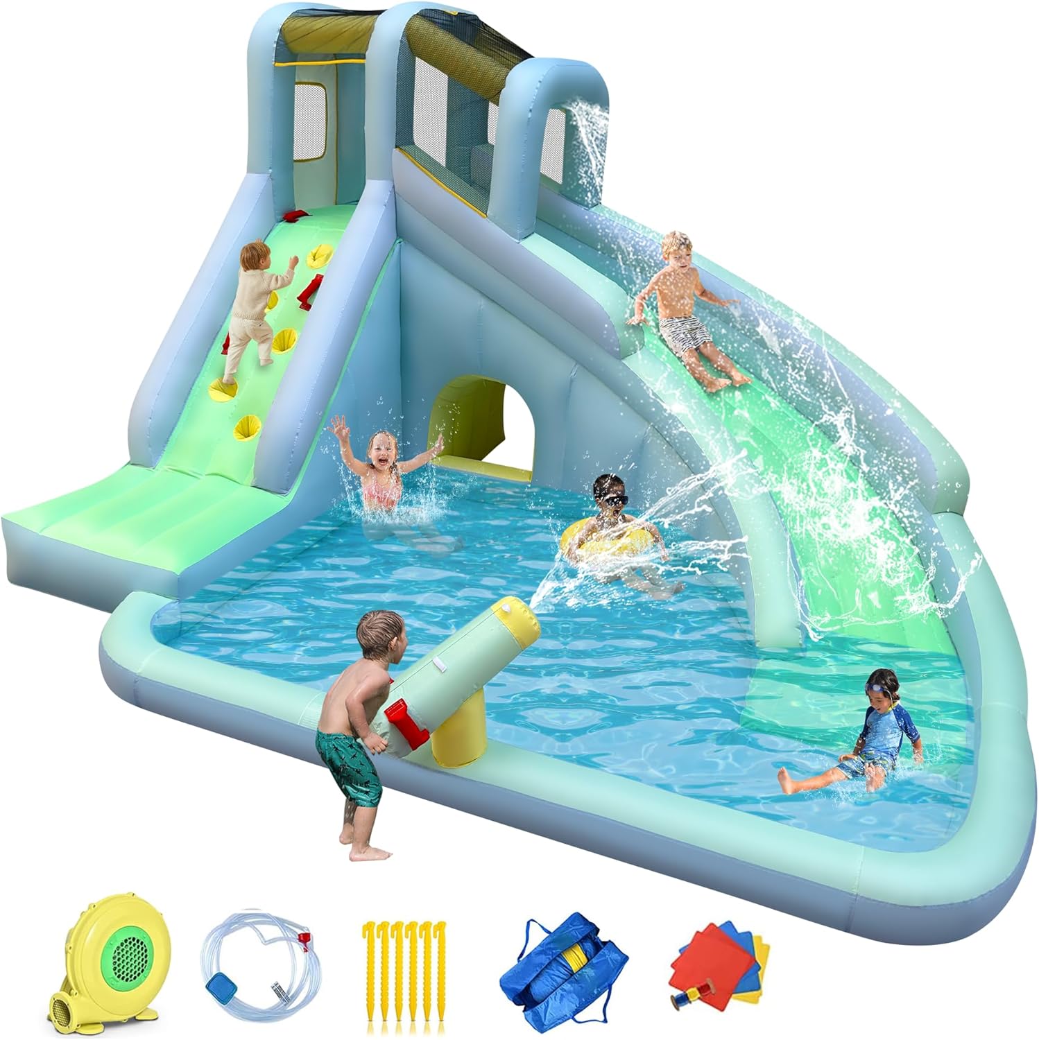 6-in-1 Aufblasbares Kinder-Hüp – Kids Outdoor House With Slide Bewertung und Preis
