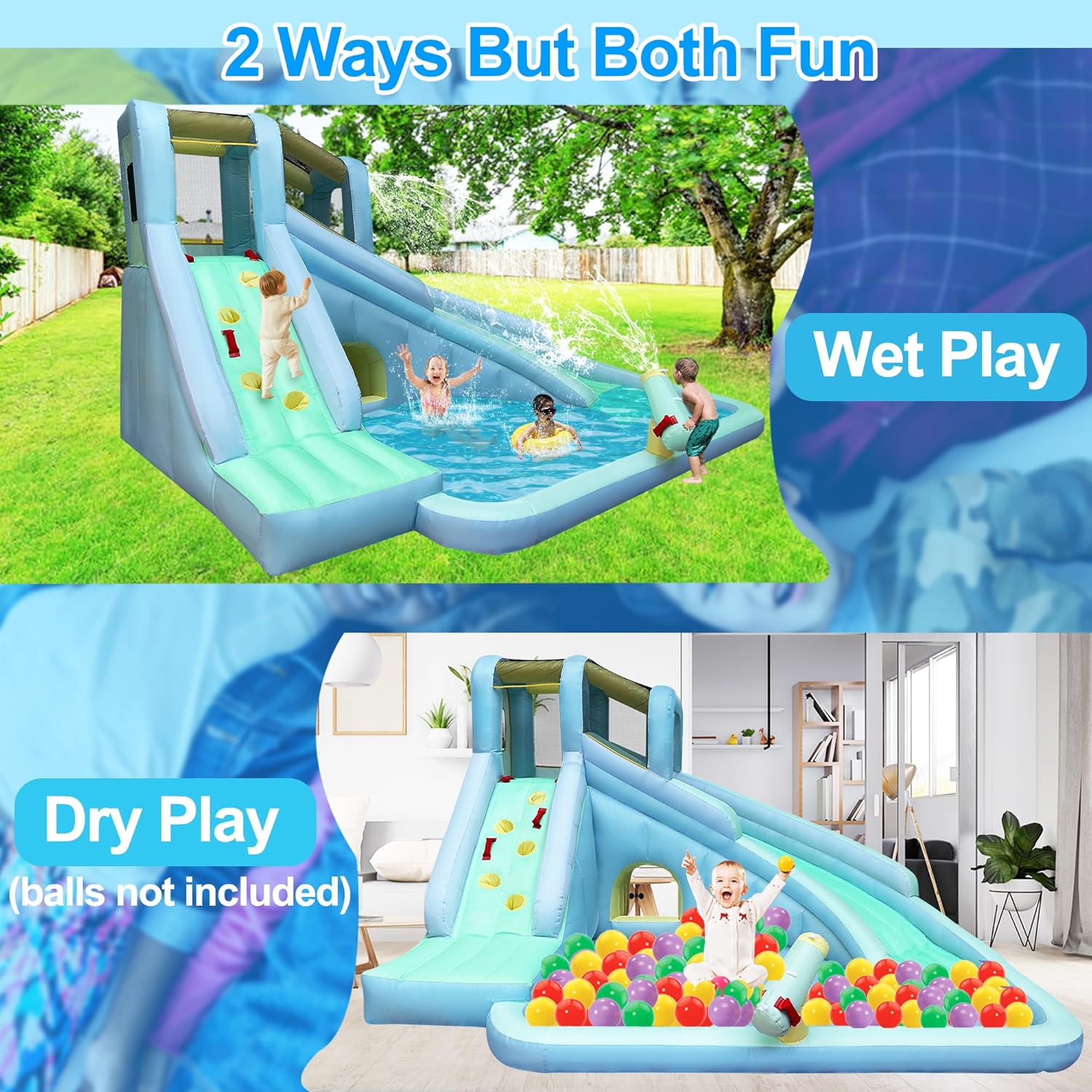 6-in-1 Aufblasbares Kinder-Hüp – Kids Outdoor House With Slide Bewertung und Preis