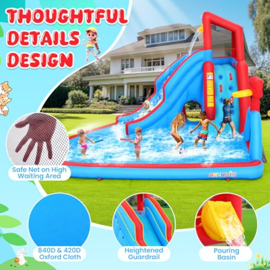 Aufblasbare Wasserrutsche mit  – Kids Outdoor House With Slide Bewertung und Preis