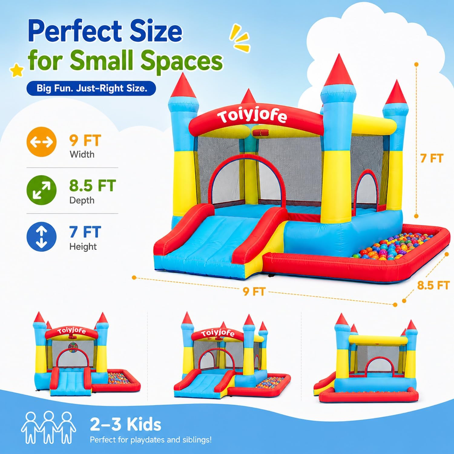 Hüpfburg für Kinder von 3-6 Ja – Kids Outdoor House With Slide Bewertung und Preis