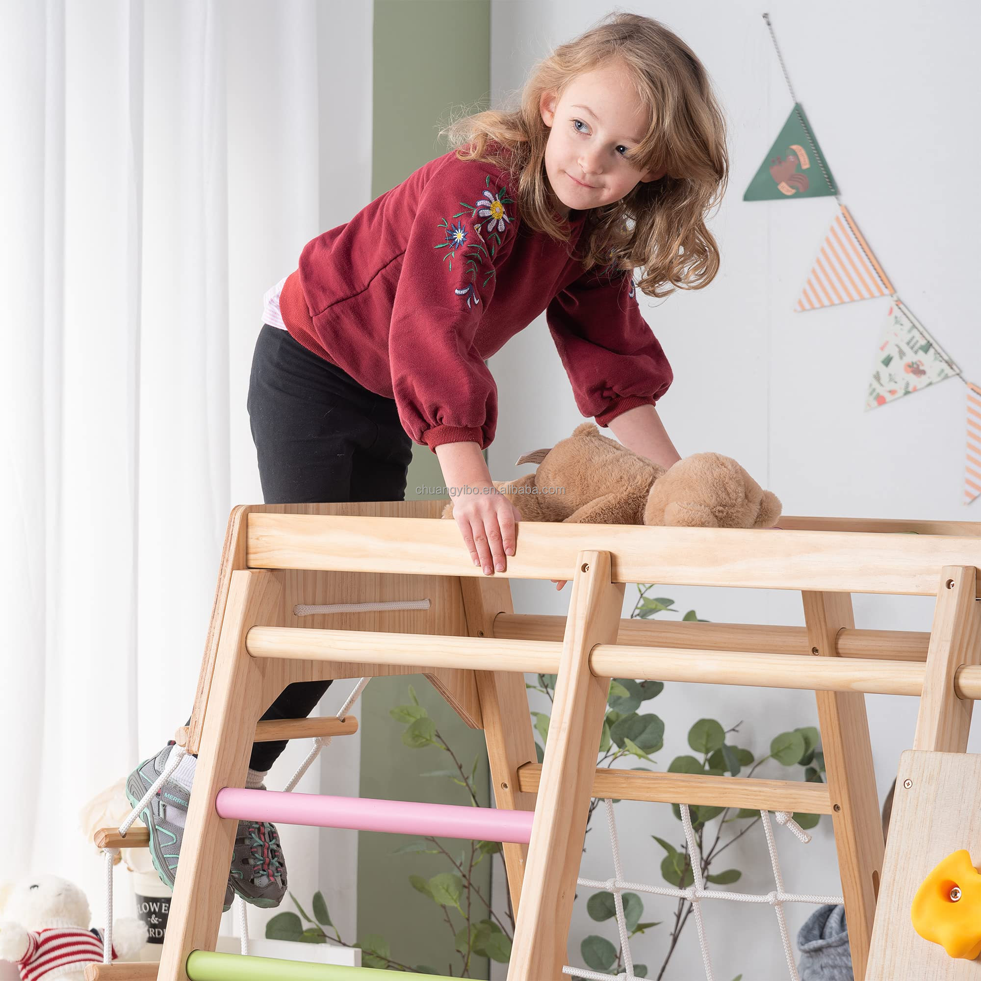 Kletterwände für Vergnügungspa – Kids Outdoor Swing And Slide Bewertung und Preis