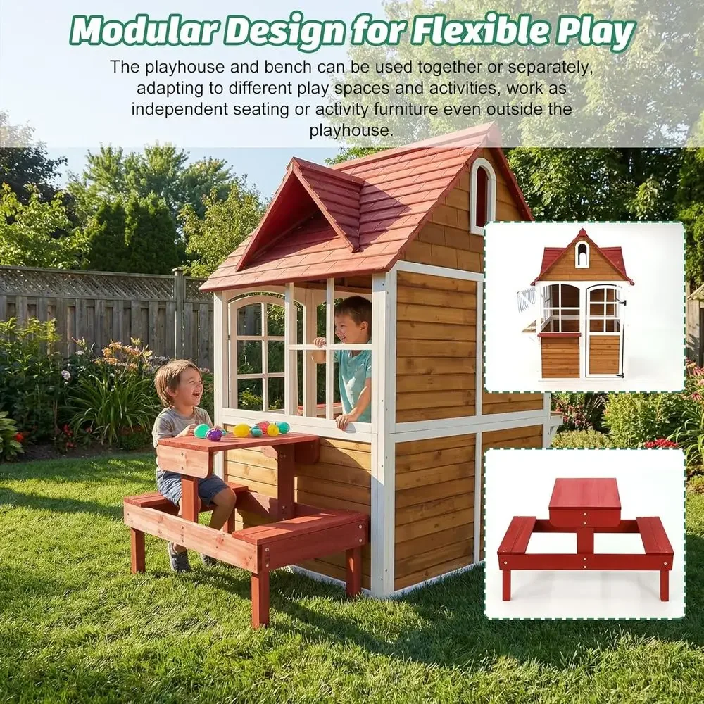 Großes Massivholz-Spielhaus fü – Kids Outdoor Sink Bewertung und Preis