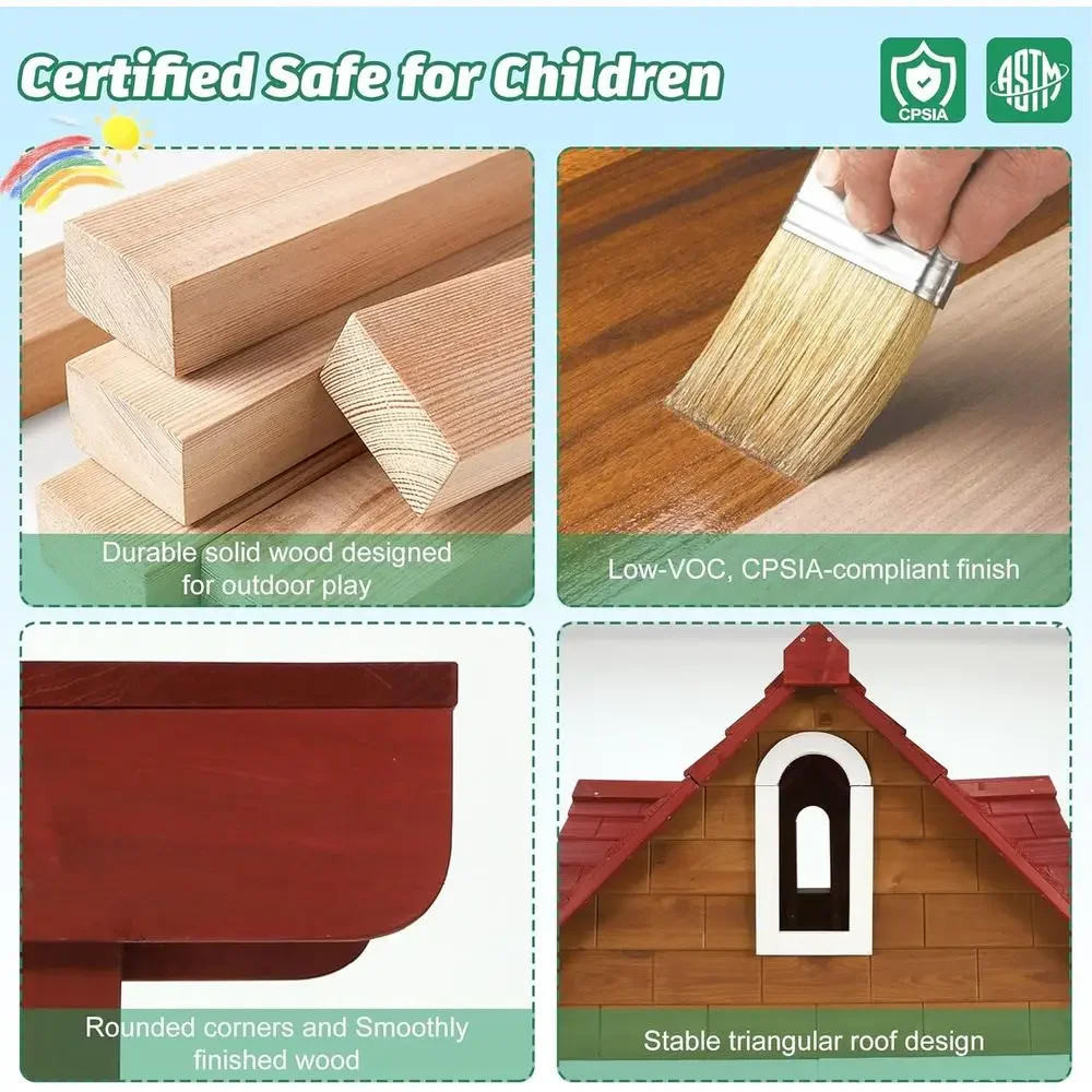 Großes Massivholz-Spielhaus fü – Kids Outdoor Sink Bewertung und Preis