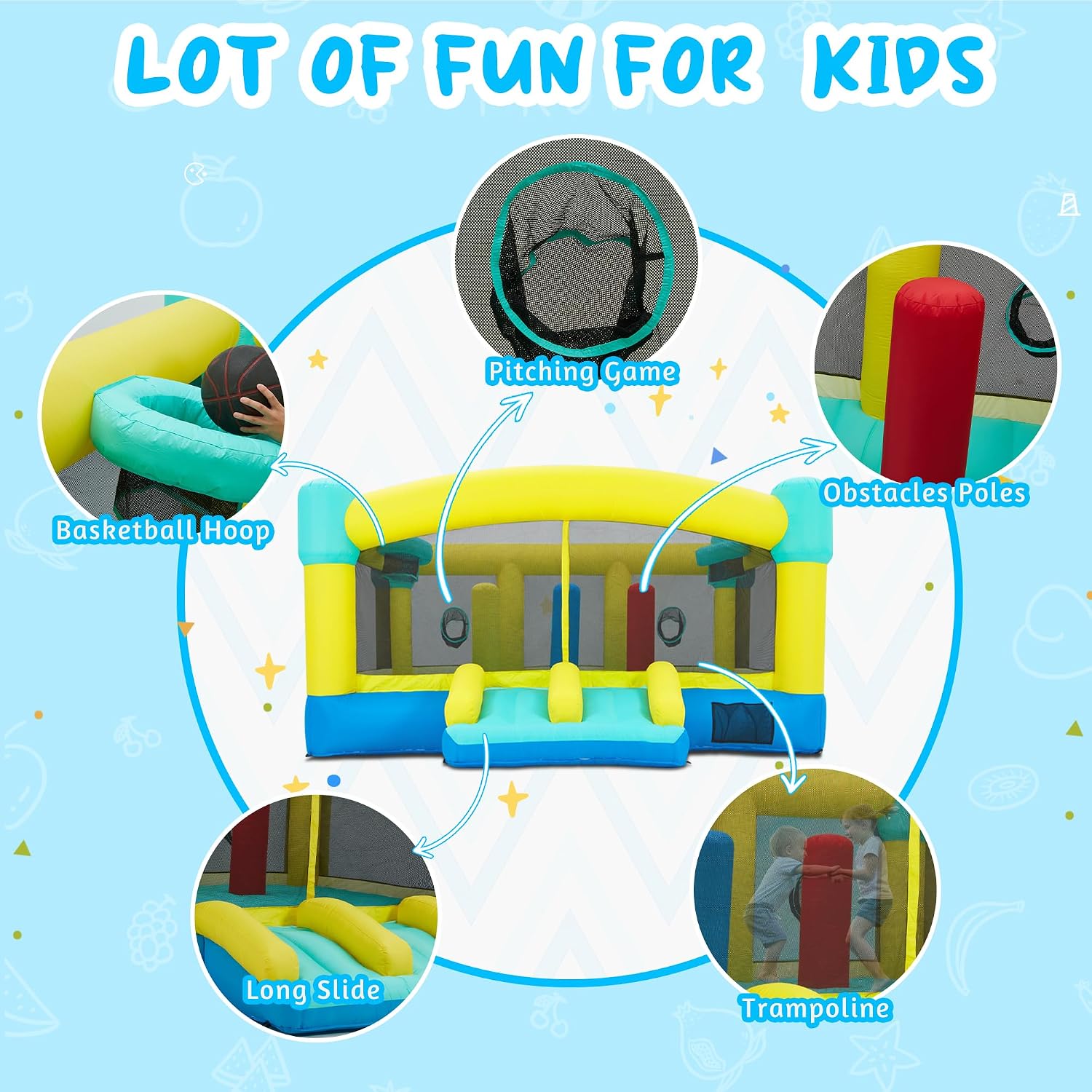 Große Hüpfburg, 15 x 14,8 FT a – Kids Outdoor House With Slide Bewertung und Preis