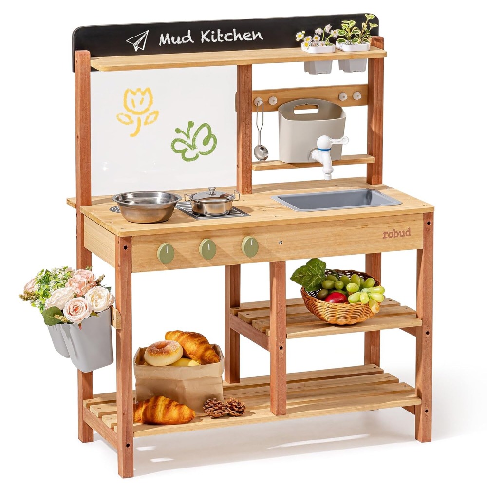 US-Versand: Holz-Schlammküche  – Kids Outdoor Sink Bewertung und Preis