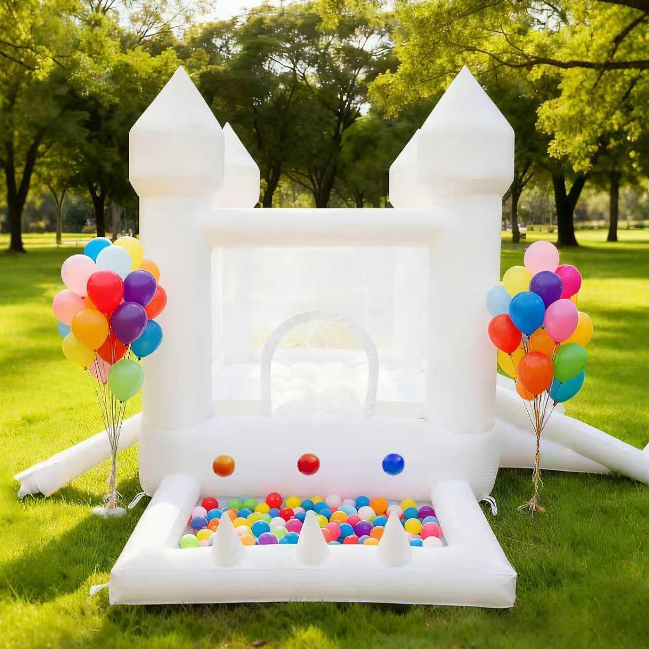 Weißes Hüpfhaus, Indoor- und O – Kids Outdoor House With Slide Bewertung und Preis