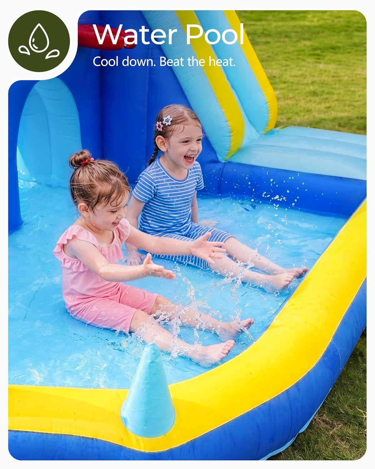 Aufblasbare Wasserrutsche mit  – Kids Outdoor House With Slide Bewertung und Preis