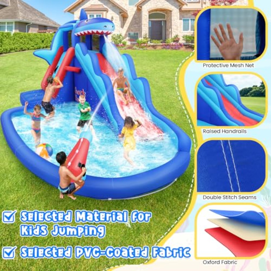 Aufblasbare Wasserrutsche mit  – Kids Outdoor House With Slide Bewertung und Preis