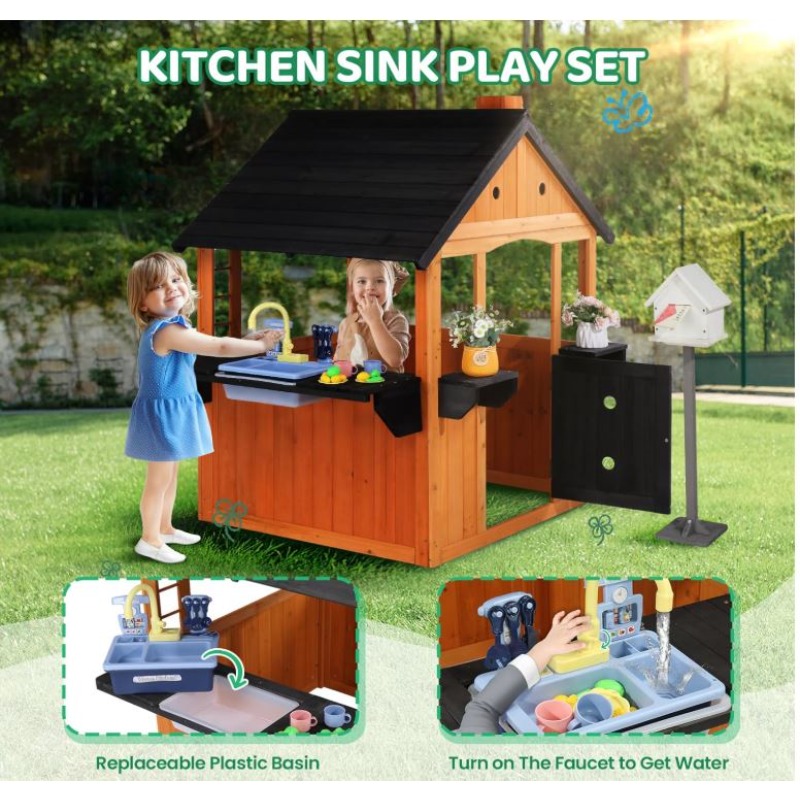 Kinder-Holzspielhaus für Drauß – Kids Outdoor Sink Bewertung und Preis