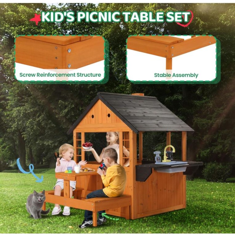 Kinder-Holzspielhaus für Drauß – Kids Outdoor Sink Bewertung und Preis