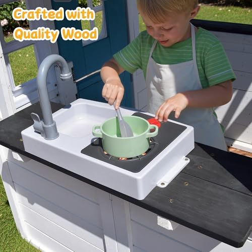 Holz-Spielhaus für Kinder mit  – Kids Outdoor Sink Bewertung und Preis